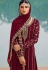 maroon georgette embroidered sharara pakistani suit 73002