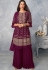 purple georgette embroidered sharara suit 8583