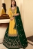 yellow green satin georgette lehenga style suit 7002