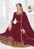 maroon georgette embroidered anarkali suit 3002