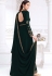 dark green georgette embroidered front slit anarkali suit 3003