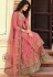 pink chinon straight embroidered lehenga style suit 15159