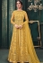 yellow net embroidered floor length anarkali suit 3103