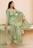 pastel green jacquard embroidered straight embroidered palazzo suit 30062