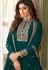 shamita shetty turquoise georgette floor length anarkali suit 8626