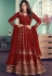 shamitta shetty red georgette embroidered anarkali suit 8542