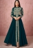 dark blue georgette embroidered front slit anarkali suit 8524d