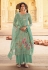 green georgette straight printed palazzo pakistani suit 22205