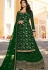 green jacquard straight heavy palazzo suit 21403