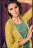 yellow blue art silk straight suit with cotton dupatta 5002