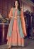 pink blue art silk straight trouser suit 5004