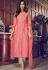 pink art silk straight trouser suit with cotton dupatta 5006