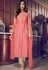 pink art silk straight trouser suit with cotton dupatta 5006