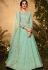 light blue georgette embroidered floor length lehenga style suit 10094