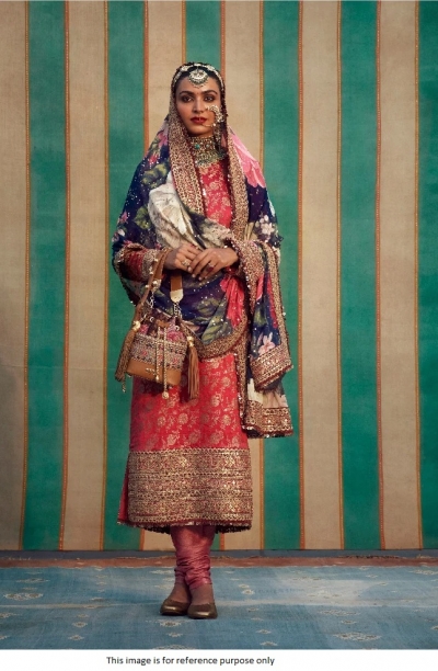 Bollywood Sabyasachi Inspired red silk churidar