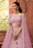 Pink organza party wear lehenga choli 7225