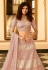 Pink organza party wear lehenga choli 7227