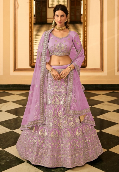 Light purple organza party wear lehenga choli 7229