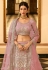 Pink organza embroidered lehenga choli 7230