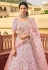 Pink organza embroidered lehenga choli 7234