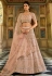 Peach organza party wear lehenga choli 7237