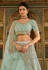 Sky blue organza embroidered lehenga choli 7238