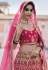 Pink velvet embroidered bridal lehenga choli 8102