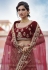 Maroon velvet embroidered bridal lehenga choli 8103