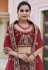 Maroon velvet embroidered bridal lehenga choli 8113