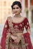 Maroon velvet embroidered bridal lehenga choli 8119