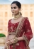 Maroon velvet embroidered bridal lehenga choli 8121