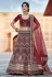 Maroon velvet embroidered bridal lehenga choli 8123