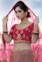 Pink velvet embroidered bridal lehenga choli 8104