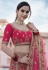 Pink velvet embroidered bridal lehenga choli 8106