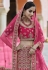 Pink velvet embroidered bridal lehenga choli 8110