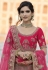 Pink velvet embroidered bridal lehenga choli 8120