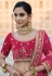 Pink velvet embroidered bridal lehenga choli 8122