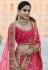 Pink velvet embroidered bridal lehenga choli 8126