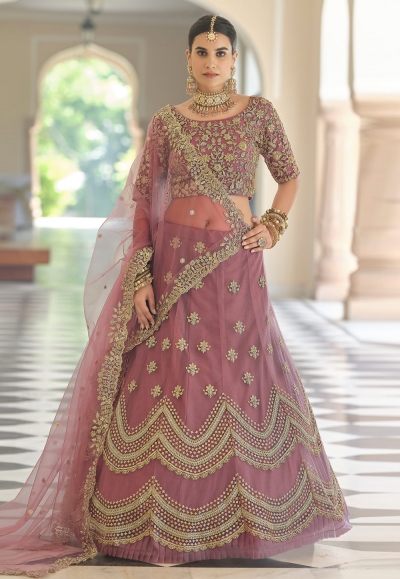 Light purple soft net a line lehenga choli 8405