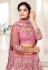 Pink net wedding lehenga choli 136731