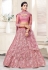 Pink net wedding lehenga choli 136731