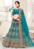 Teal net wedding lehenga choli 136734