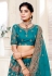 Teal net wedding lehenga choli 136734