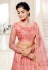 Pink net wedding lehenga choli 136735