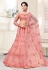 Pink net wedding lehenga choli 136735