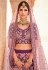 Purple crepe wedding lehenga choli 8503