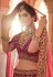 Maroon velvet wedding lehenga choli 8504