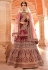 Maroon velvet wedding lehenga choli 8504