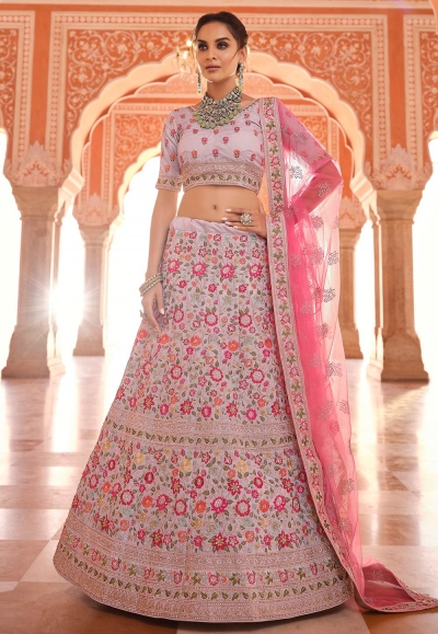 Light purple crepe circular lehenga choli 8507