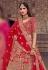 Red silk bridal lehenga choli 102